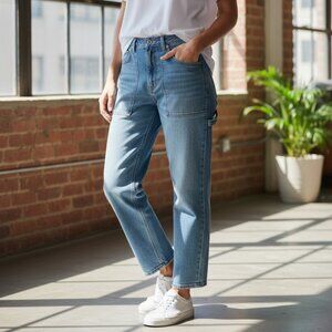 Nili Lotan Shon Jeans 29 | Utility Pocket Denim | Light Wash Straight Leg
